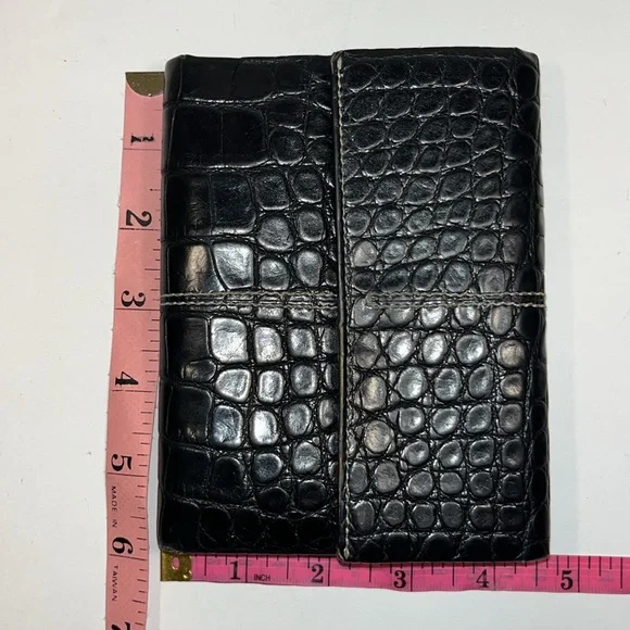 Authentic TOD’S Black Alligator Leather Tri-Fold Wallet